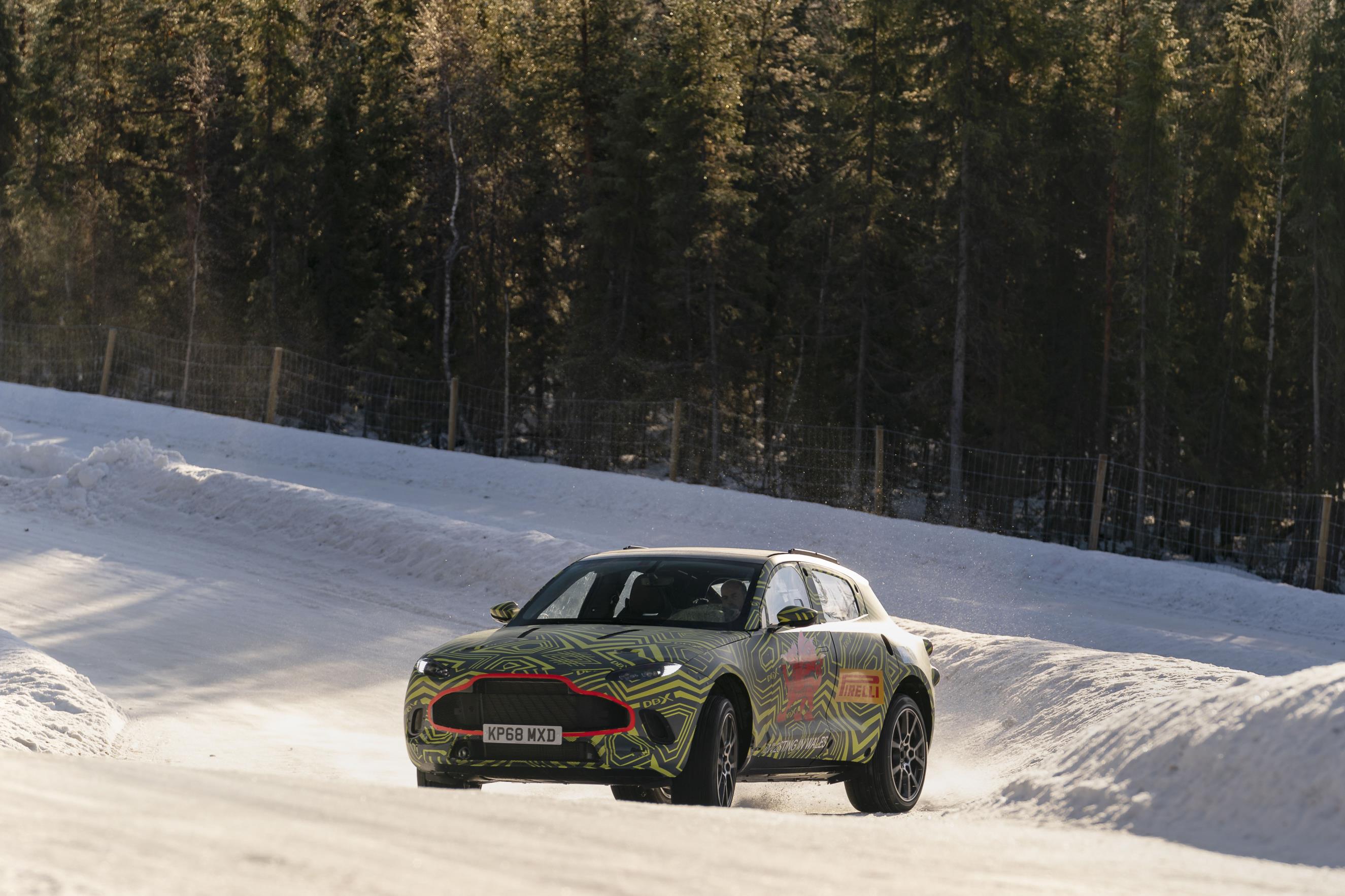 British luxury car maker Aston Martin tests DBX in Sweden