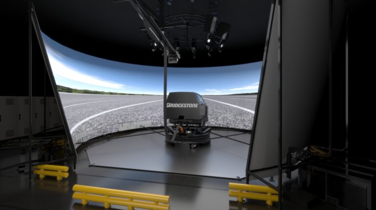 Bridgestone advances virtual tire development with its driving simulator.